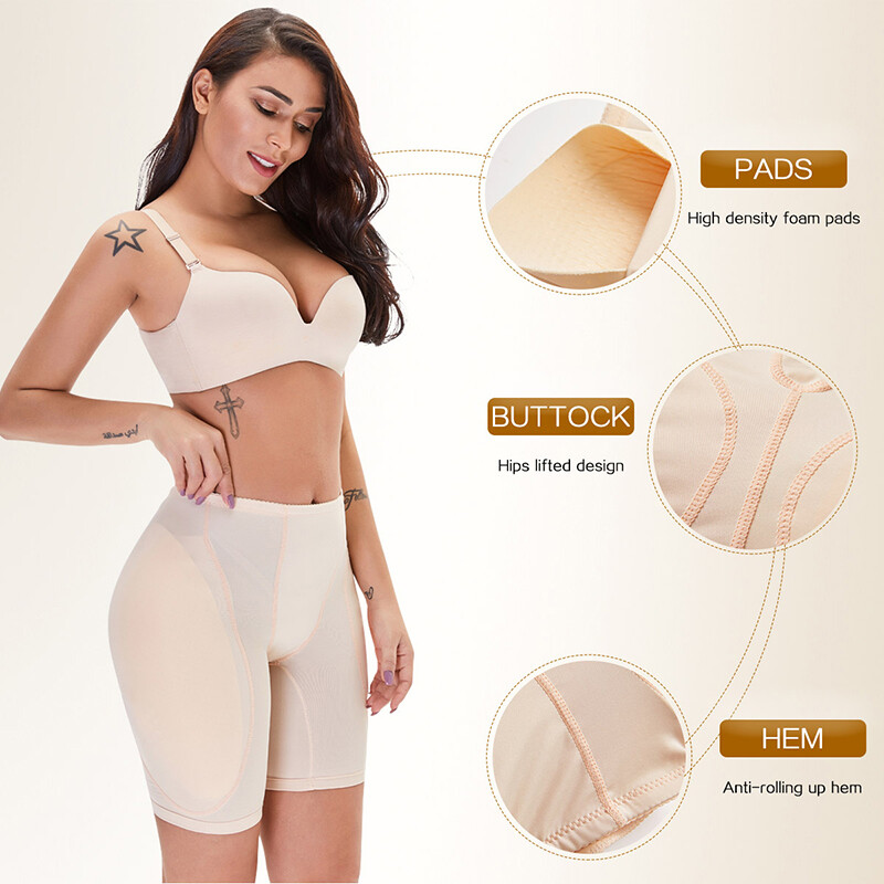 Low Waist Buttock Panties Padded Shapewear Fake Ass Shorts Crossdresser Corset