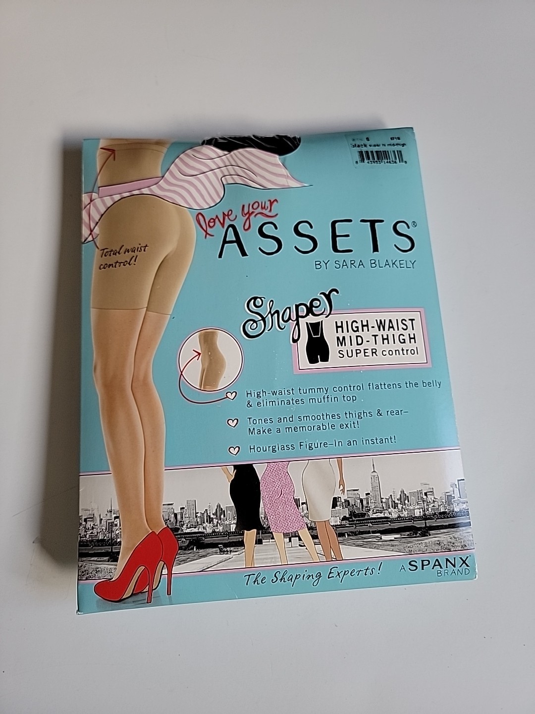 Assets by Spanx Shapewear Short High Waist Mid Thigh Size 6 Black Color NEW