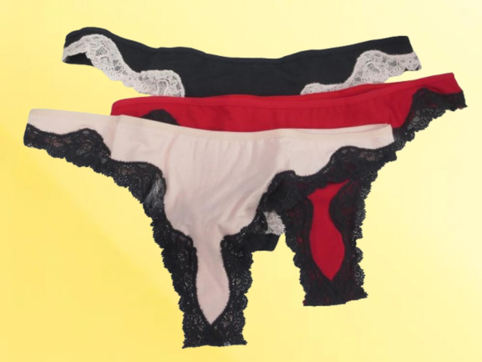 EXPRESS INTIMATES COTTON SPANDEX THONG PANTY BLACK, PINK & RED SIZE M 3PC SET