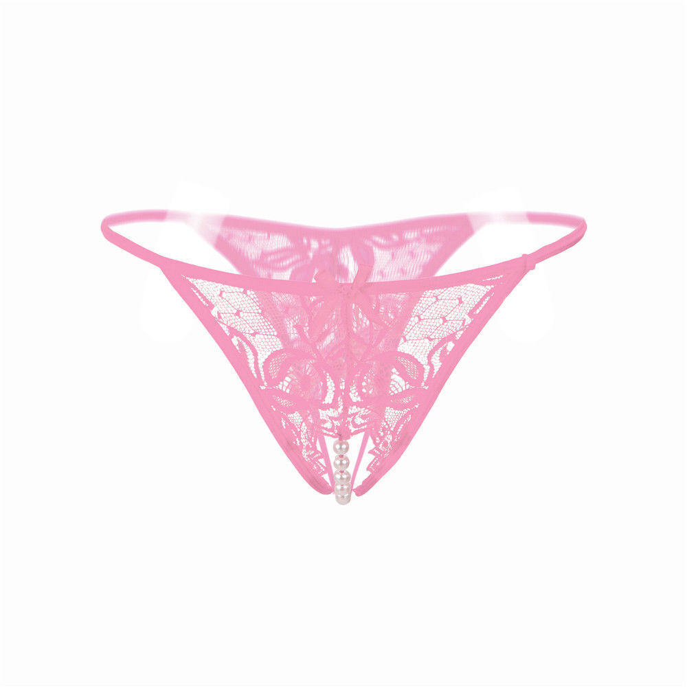 Sexy Womens Lace Thong G-string Crotchles Panties See Through Lingerie Underwear