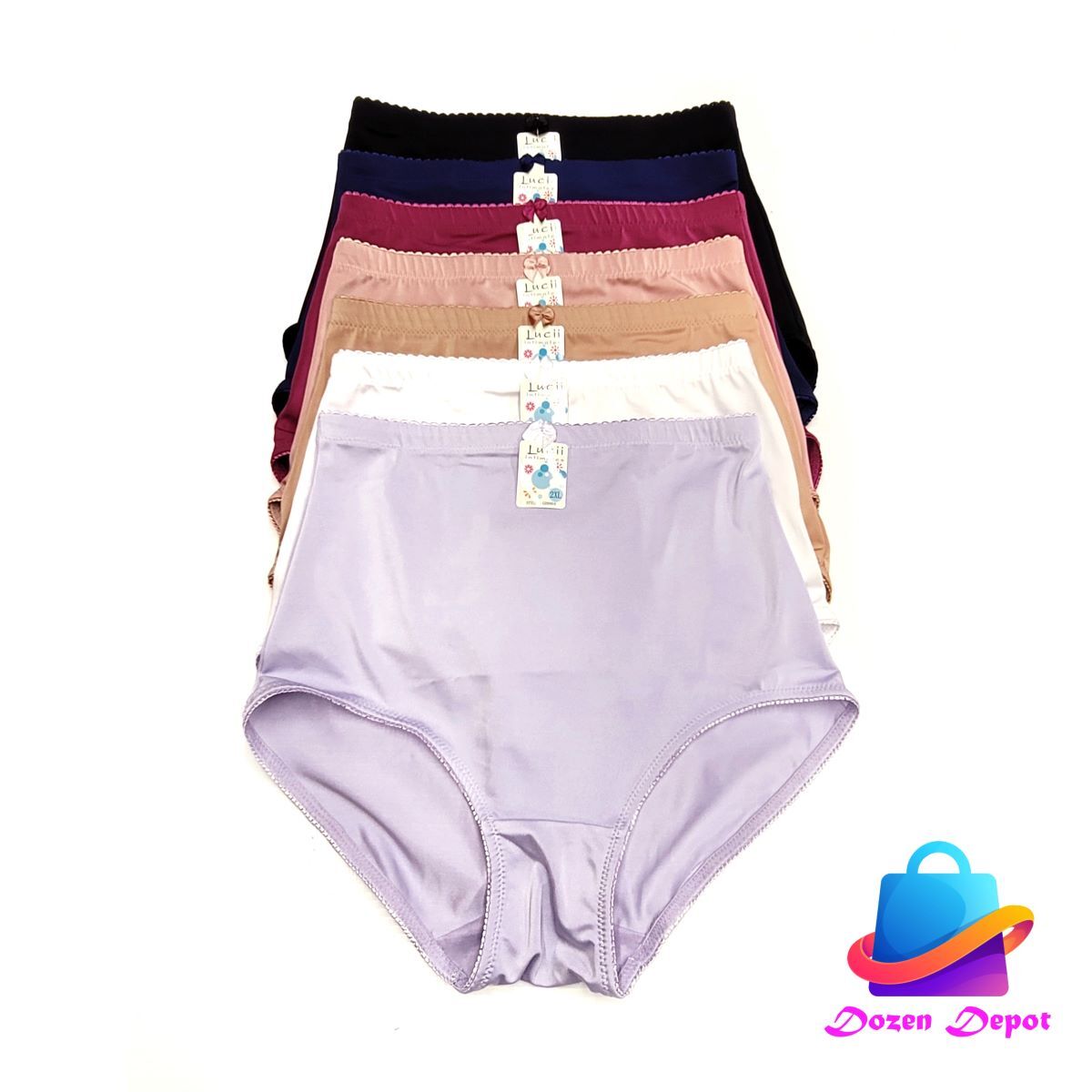 Plus High Waist Light Tummy Tuck Satin Full Coverage Girdle Brief Shaping Panty
