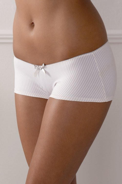 Royce Lauren Cream & Grey Shorts Briefs Pinstripe Knickers Pants Underwear women