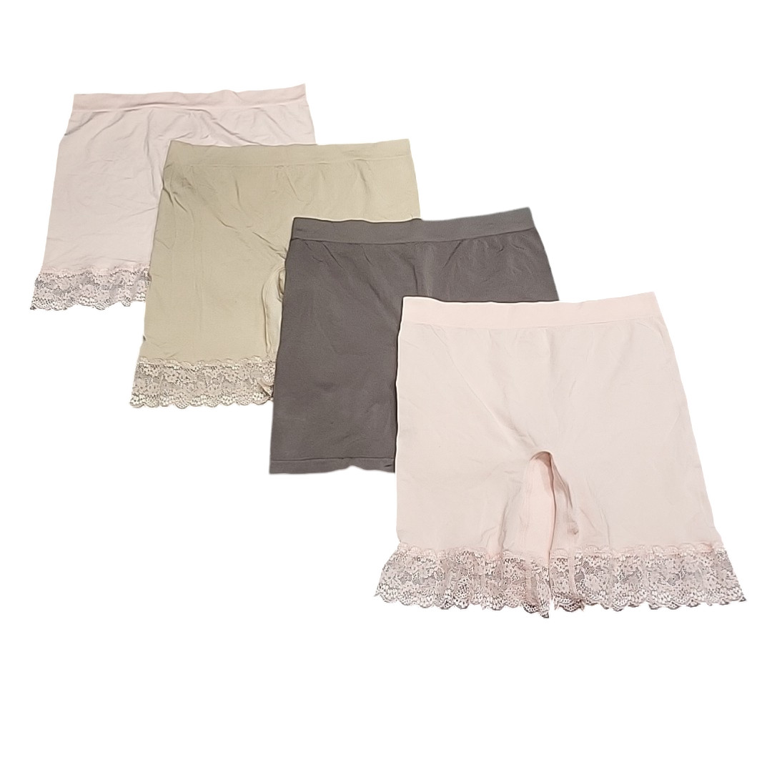 Breezies Women’s Set of 4 Everyday Mid-Thigh Shorts Panties Size Large
