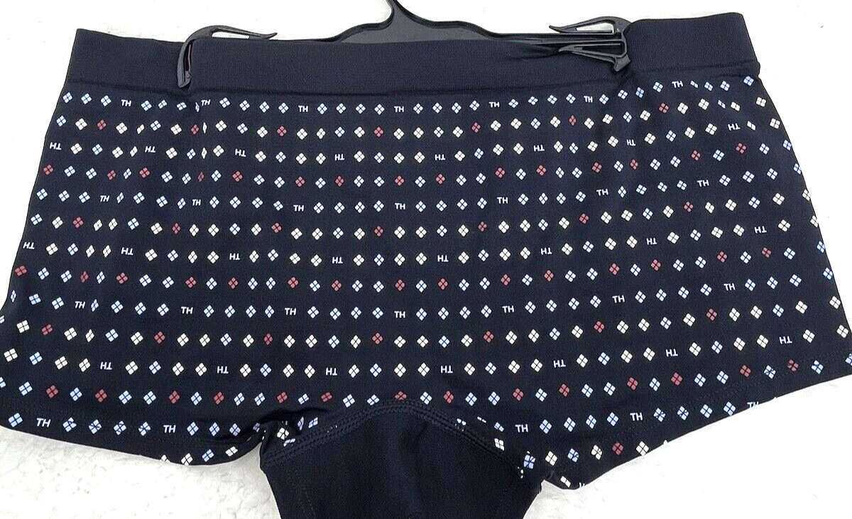 TOMMY HILFIGER Women’s BoyShort SZ XL Seamless Navy Blue w/ Logo Print