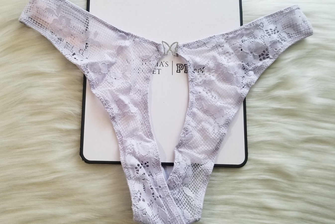 VICTORIA’S SECRET DREAM ANGELS TWINKLE BUTTERFLY OPEN BACK BRAZILIAN PANTY M/M