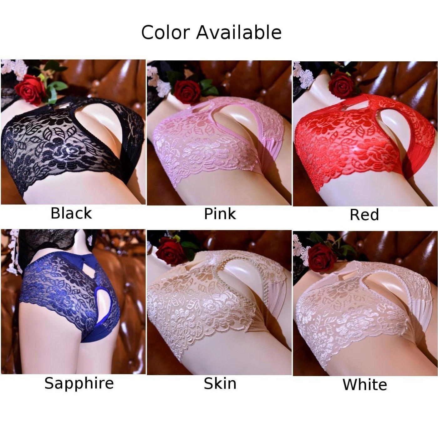 Womens Panties Bikini Bottoms Breathable Crotchless Home Ladies for lingerie