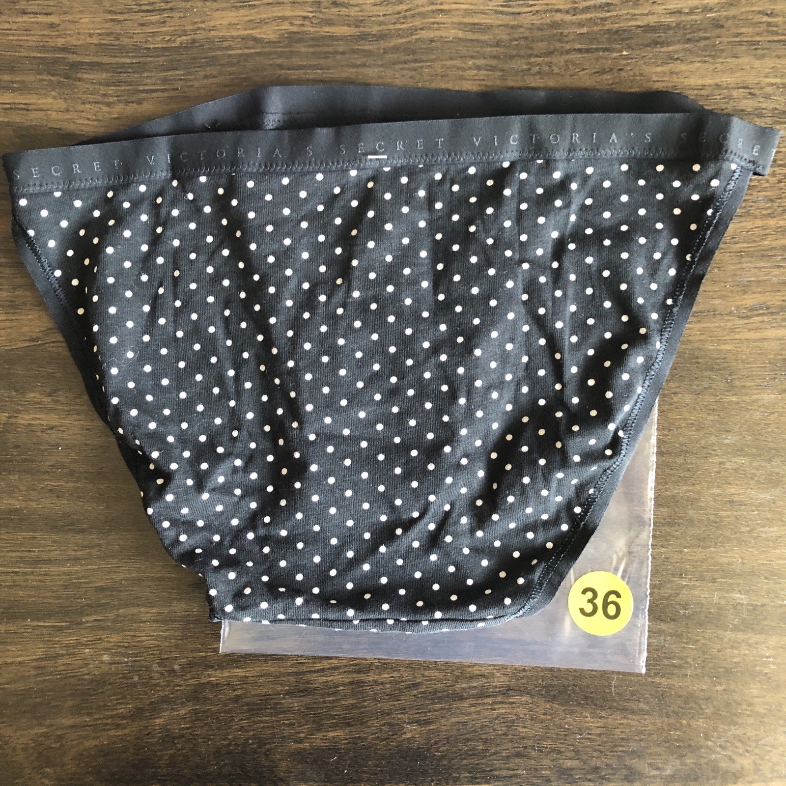 Victoria’s Secret Small Black Polka Dots String Bikini Panties