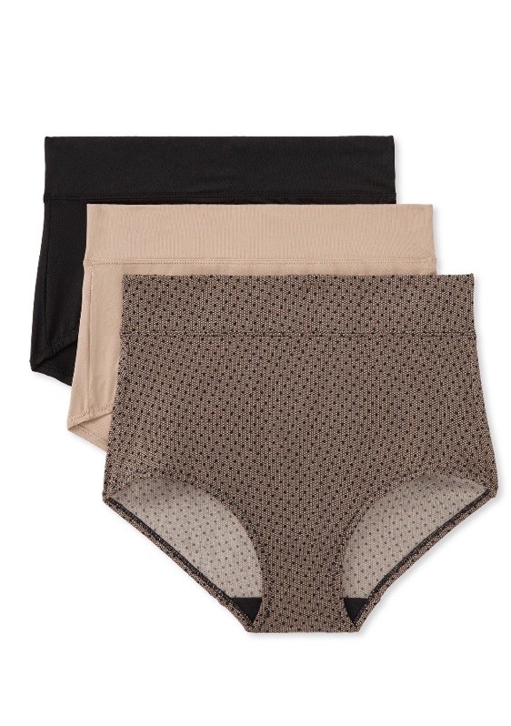 Warners Blissful Benefits Dig-Free Microfiber Brief 3-Pack WRW251BR07W,size-M