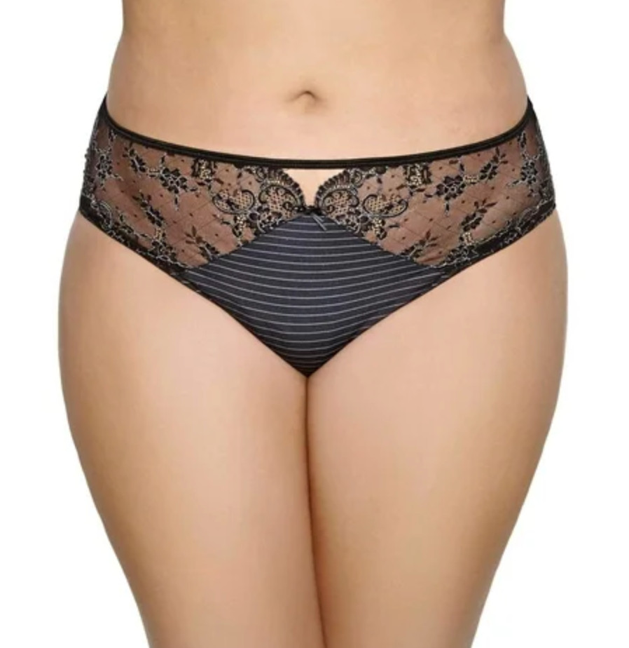 New Ashley Graham Lingerie Plus Size Lingerie Front-Keyhole Lace Panty 76046 3X