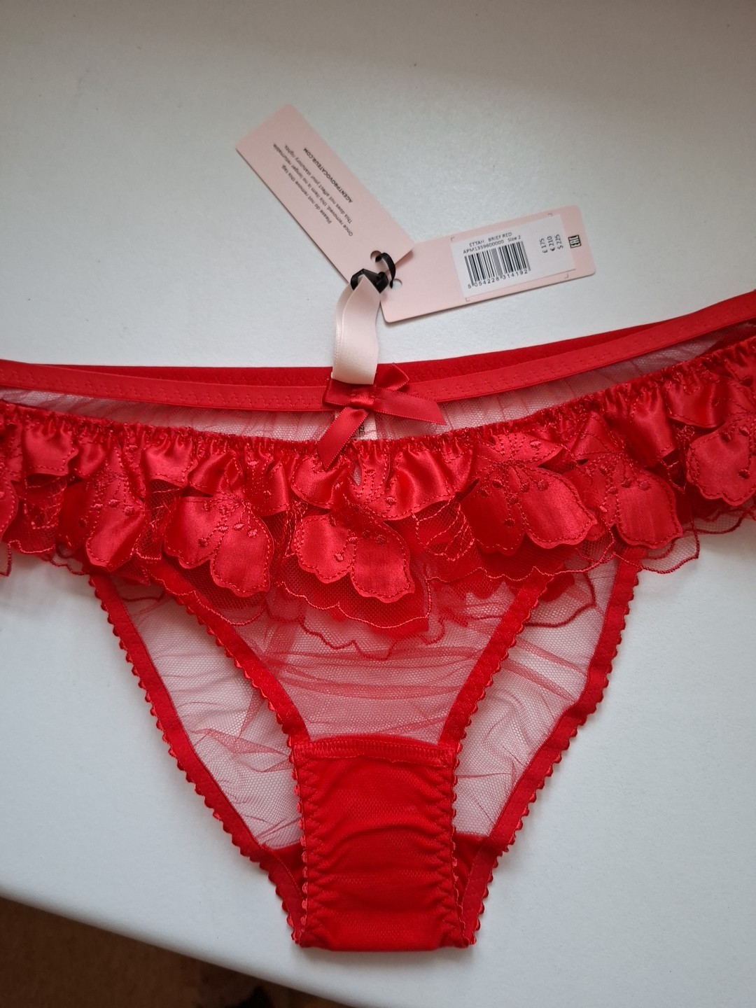 AGENT PROVOCATEUR RED ETTAH BRIEF SIZE AP 1 X SMALL UK 6/8 BNWT RRP £175