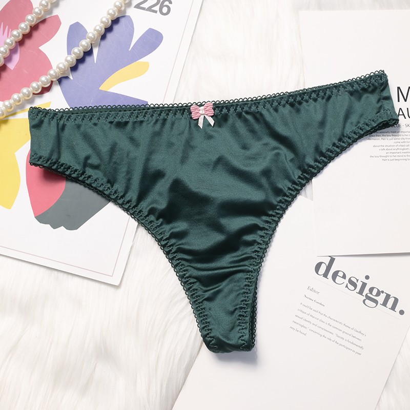 4 Pack Lot Sexy Womens Satin Panties Thongs Bikini Underwear Lingerie Brief Soft