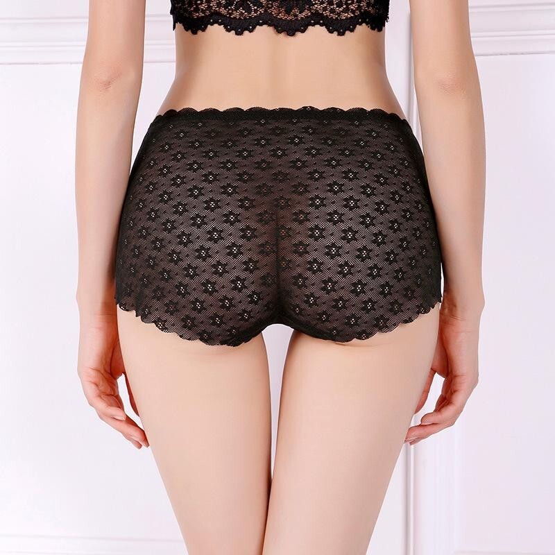 3 Pack Ladies Knickers Sexy Lace Mid-Waist Briefs Underpants Panty Size 10-14