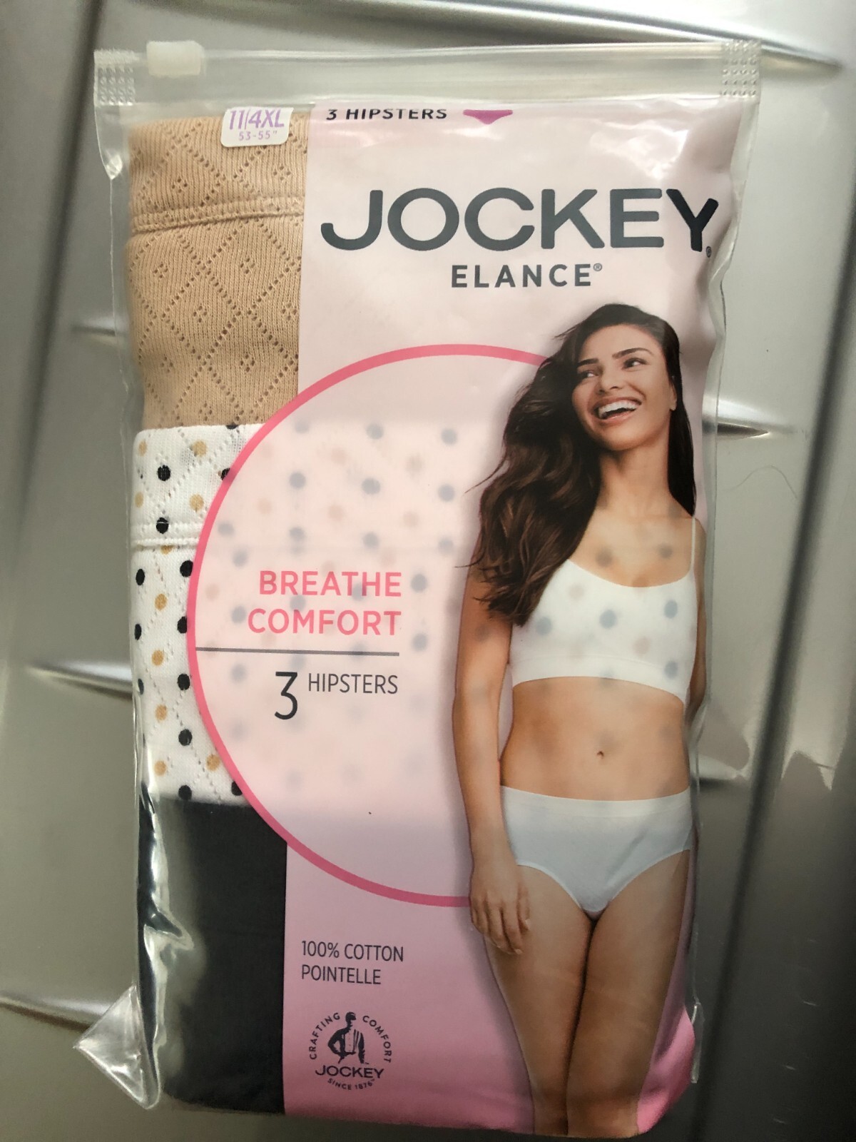 JOCKEY elance Women’s HIPSTERS pack of 3 SIZE 11 4XL WHITE BEIGE BLACK NEW