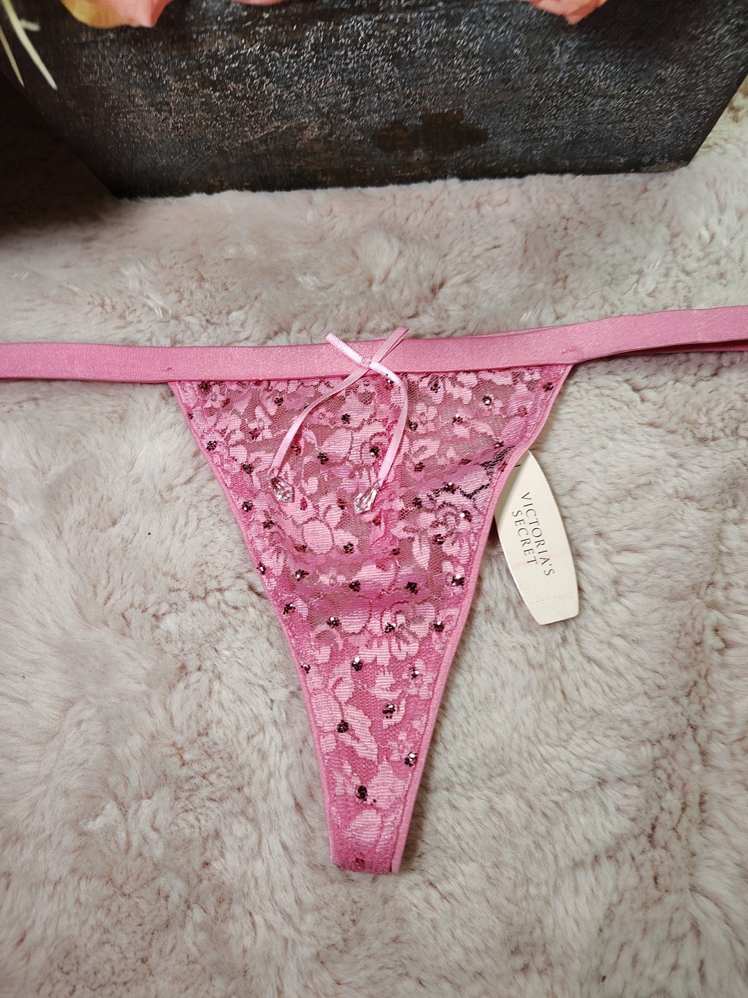 Vintage Victoria’s Secret Sexy Little Things Minimalist Sparkle Lace Thong SML