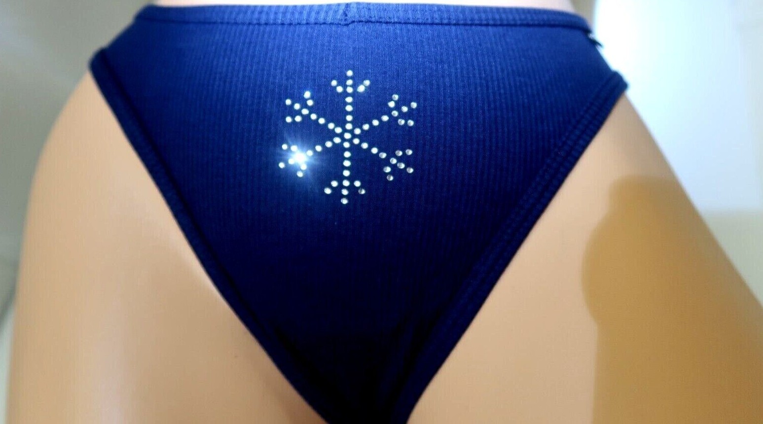 Victoria’s Secret PINK Cotton Thong Panty Diamante Snowflake Shine S M L XL NEW