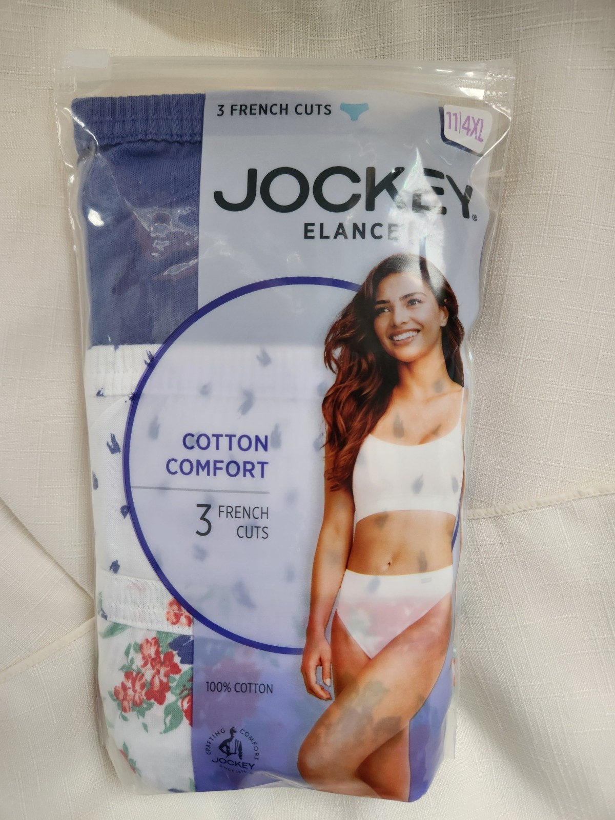 Jockey Elance 3-Pair Women’s French Cut Underwear Panties 100% Cotton 4XL/11