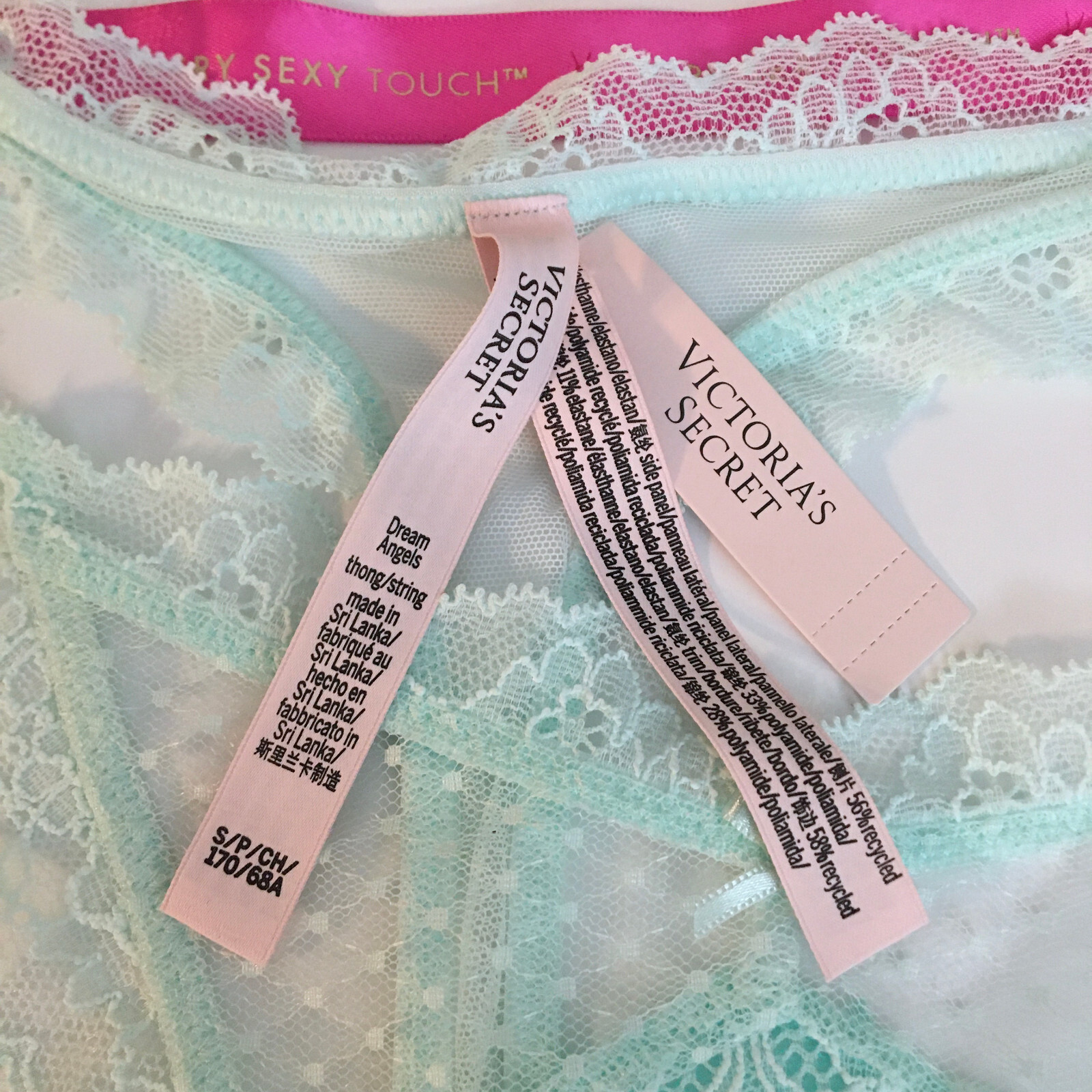 Victorias Secret SEXY Bombshell Dream Angels THONG Panty Panties Mint Lace NWT