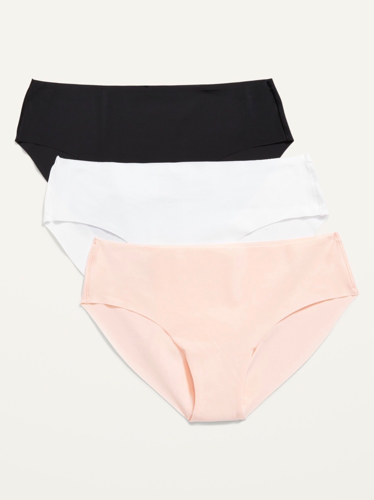 Old Navy Women’s Soft-Knit No-Show Hipster Underwear 3-Pack Blk/Wht/Pink Size 2X