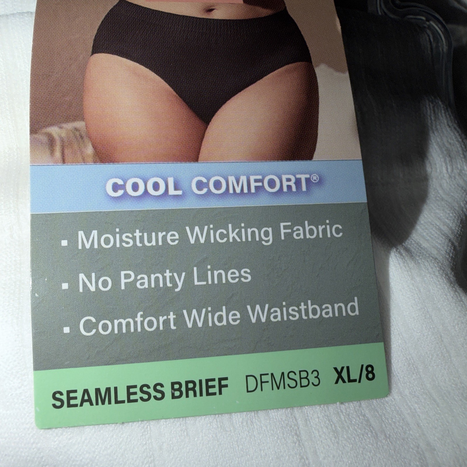 BALI DFMSB3 Sz: XL/8 🤍COOL COMFORT (6) SEAMLESS BRIEFS White-92%Nylon8%Spandex