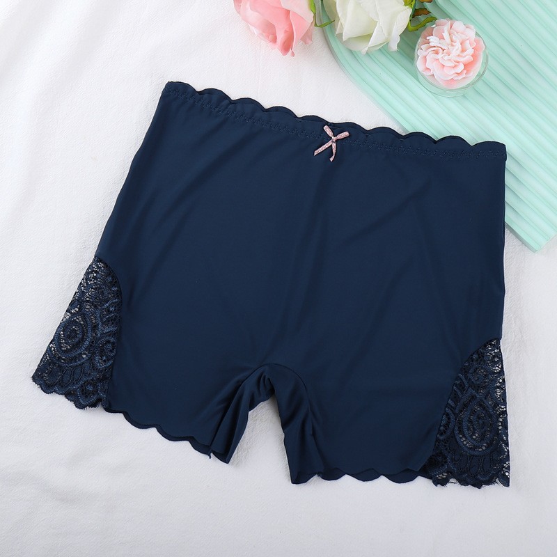 4 Pack Lot Sexy Womens Ice Silky Panties Boyshorts Underwear Lace Boxer Shorts
