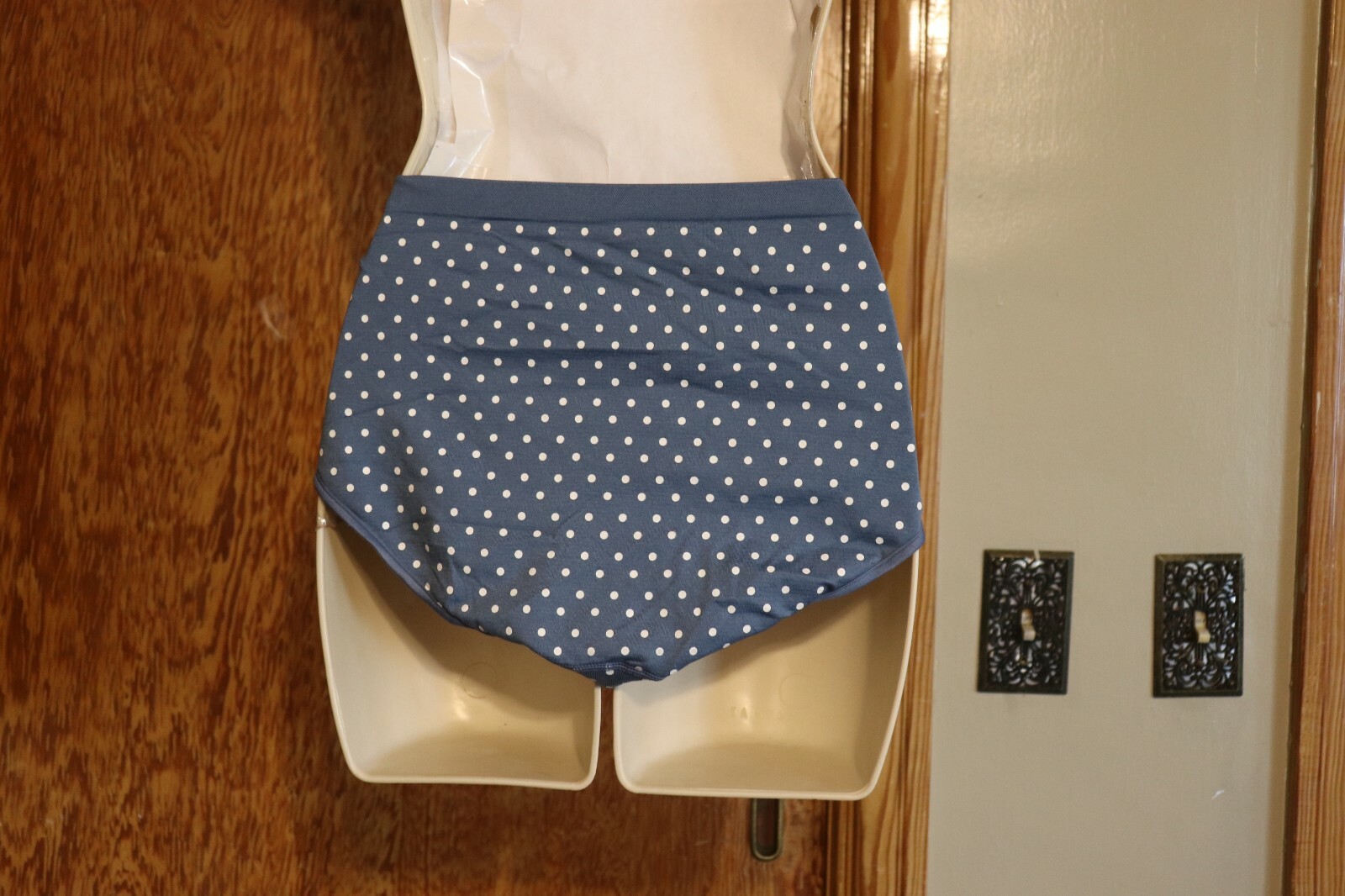 Jenni by Jennifer Moore Intimates Hipster XXLarge XXL White Blue Polka Dot
