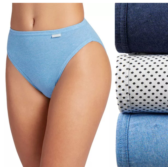 Women Jockey 3-Pack French Cut (Heather Blue/Deep Blue) Cotton Comfort Underwear