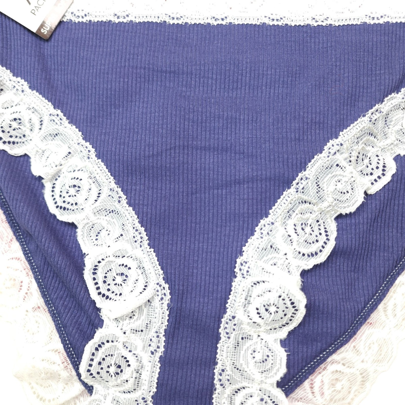 Laura Ashley Womens 7-Pack XL Lace Trim Panties Super Soft Rayon Blend Pink Blue