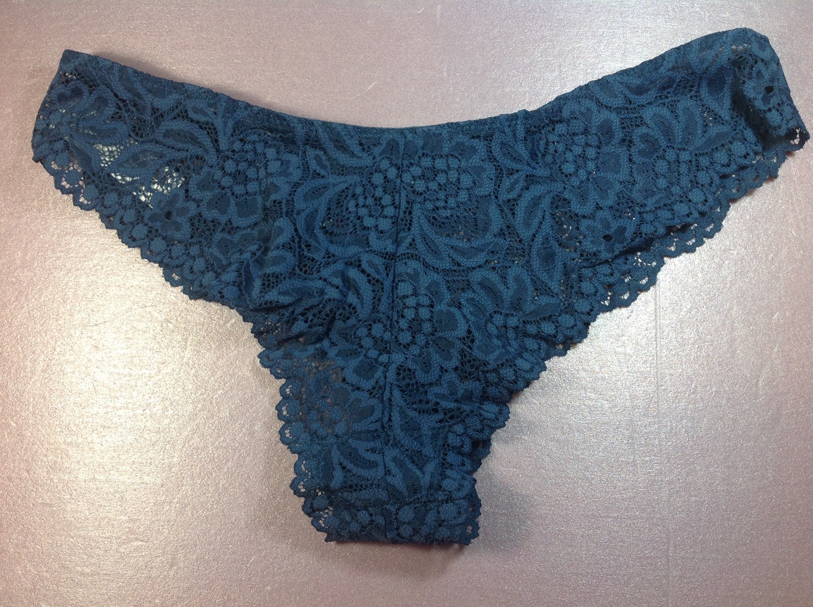 Women Panties,bikinis ILUSION Size S. Dark Blue Green Fishnet Floral , Mexico