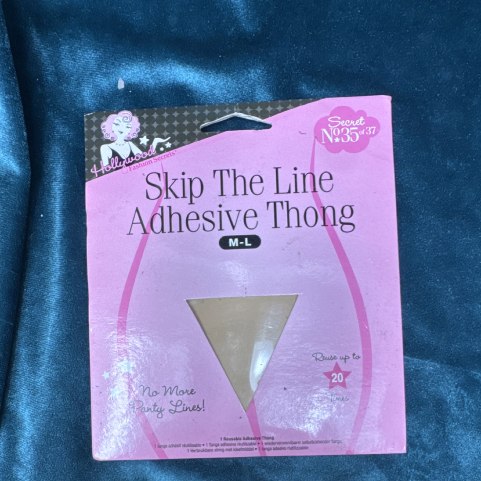 Hollywood Fashion Secrets Skip The Line Adhesive Thong Beige M-L