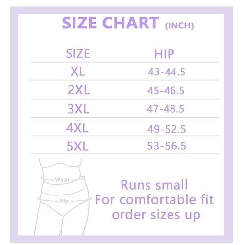 Womens Underwear XL-5XL Plus Size Ladies Panties X-Large Rose Floral Panties