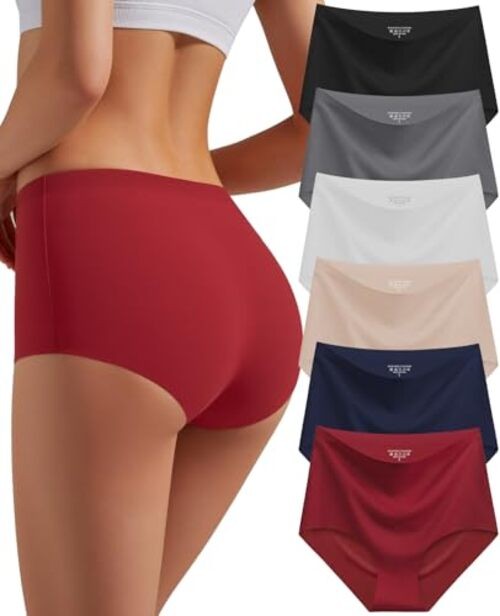 Womens Seamless Underwear High Waisted Full Coverage Medium 6 Color Packs