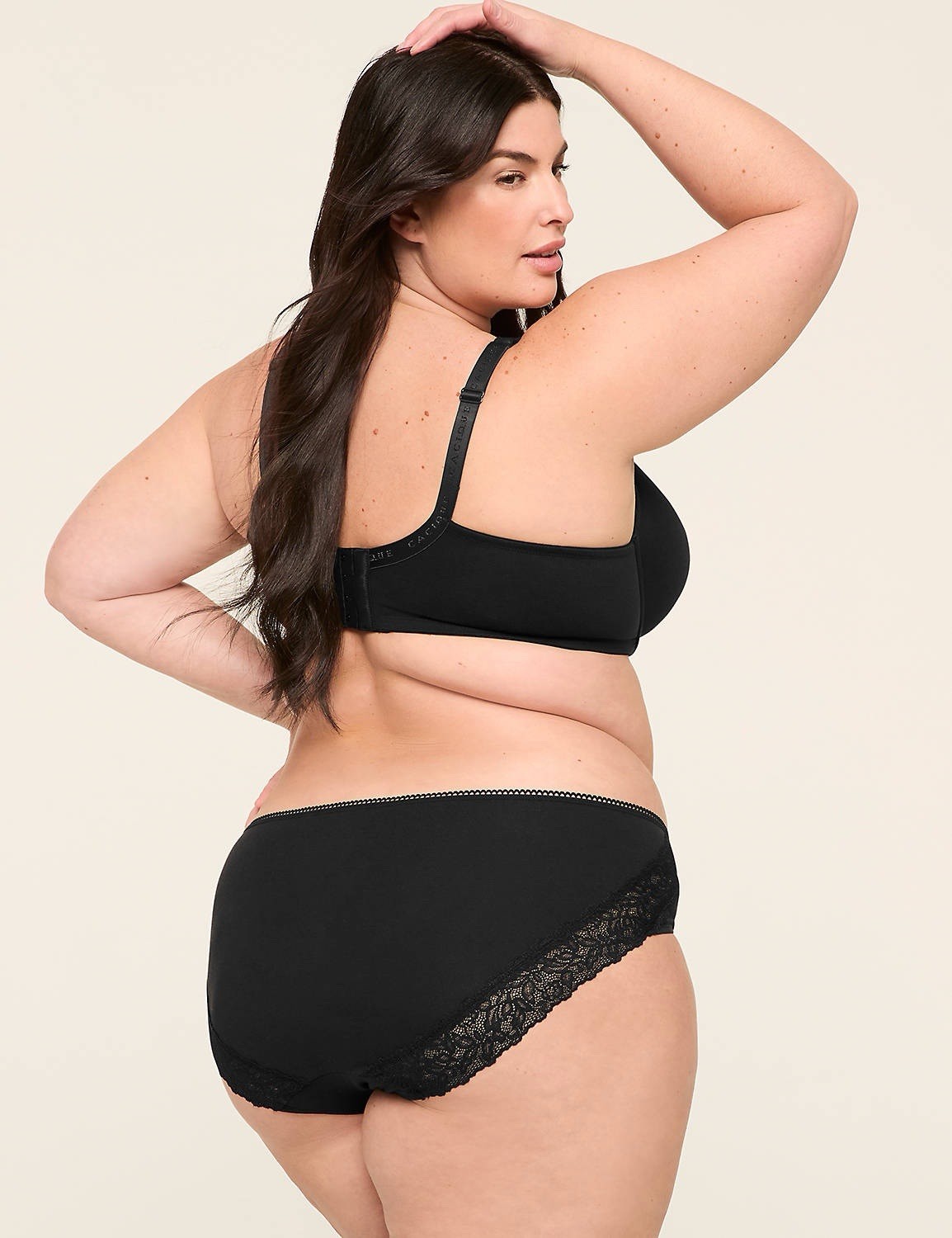 NWT Cacique Hipster Panty Lace Trim Back Plus Size 14/16 XL Black Purple Floral