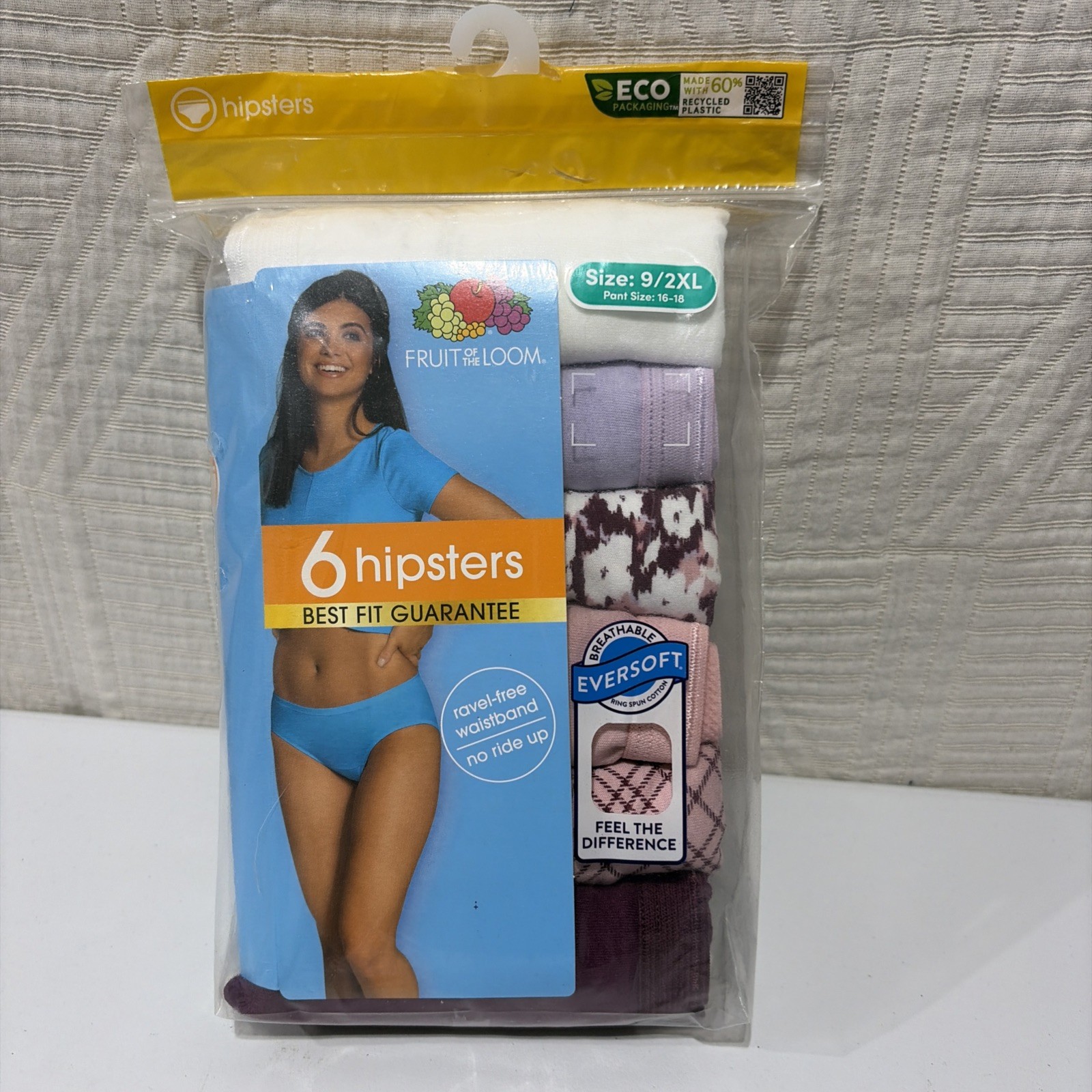 Fruit Of The Loom Woman’s Hipster Panties Size 9/2XL Pant Size 16-18 New