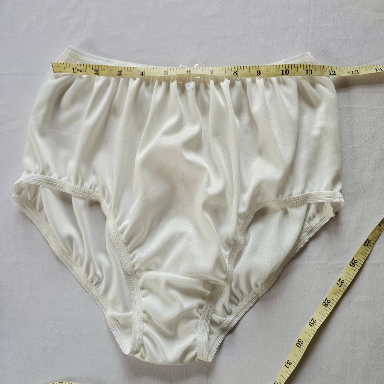 6pcs Underwear Nylon Panties Silky Soft Smooth Briefs High Waist 30″-36″ L/White