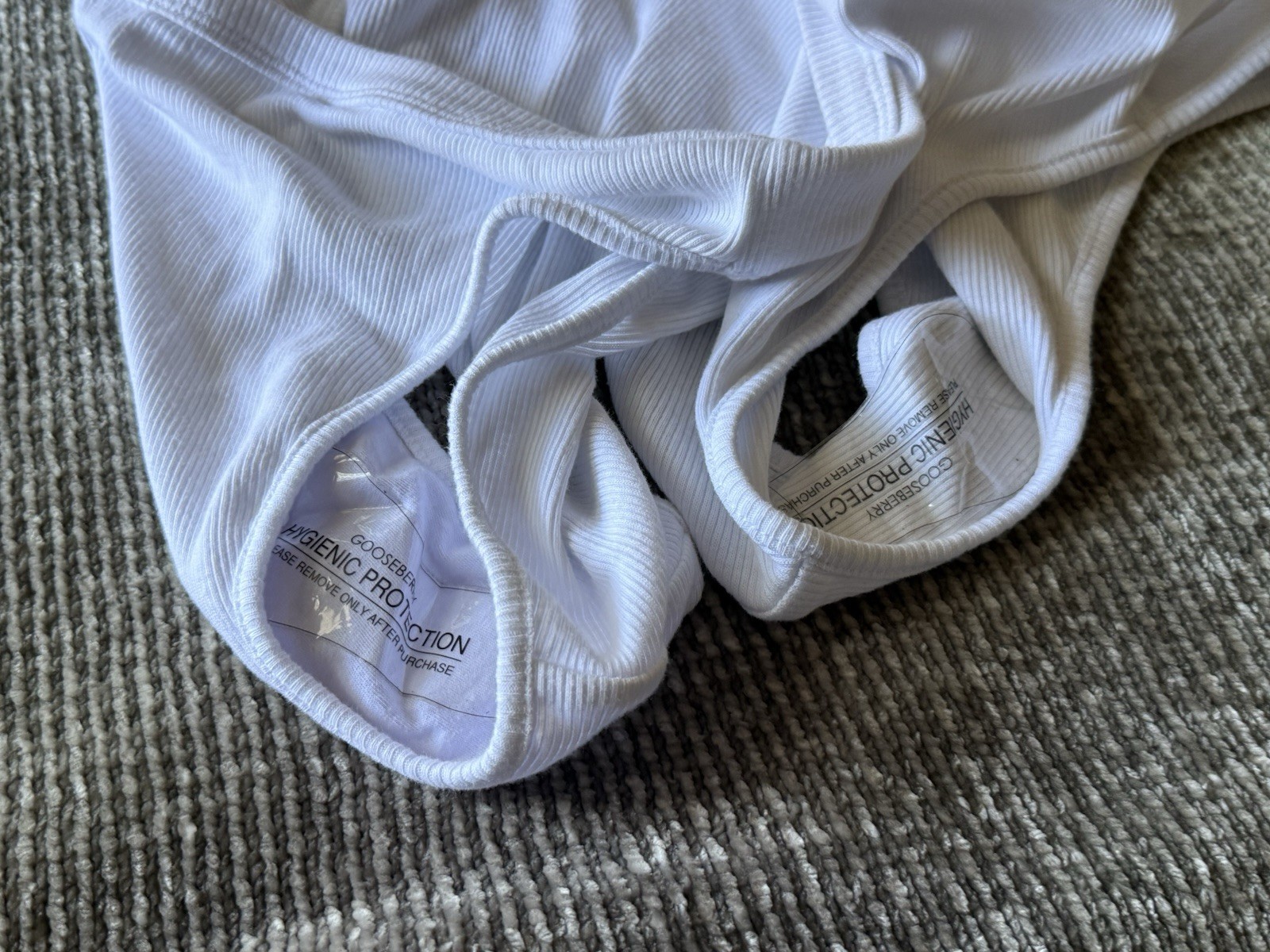 2 Gooseberry Intimates High Waist Ribbed Briefs Underwear White Large – NWT
