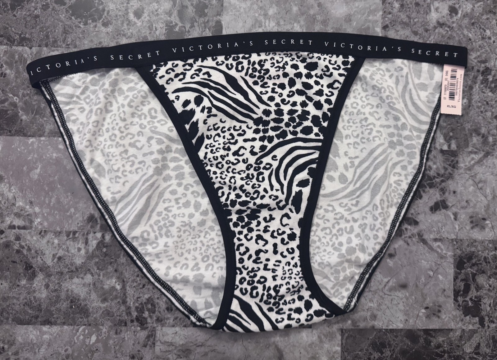 VICTORIA’S SECRET XL LEOPARD ZEBRA LIGHTWEIGHT BAND RARE STRING BIKINI PANTIES