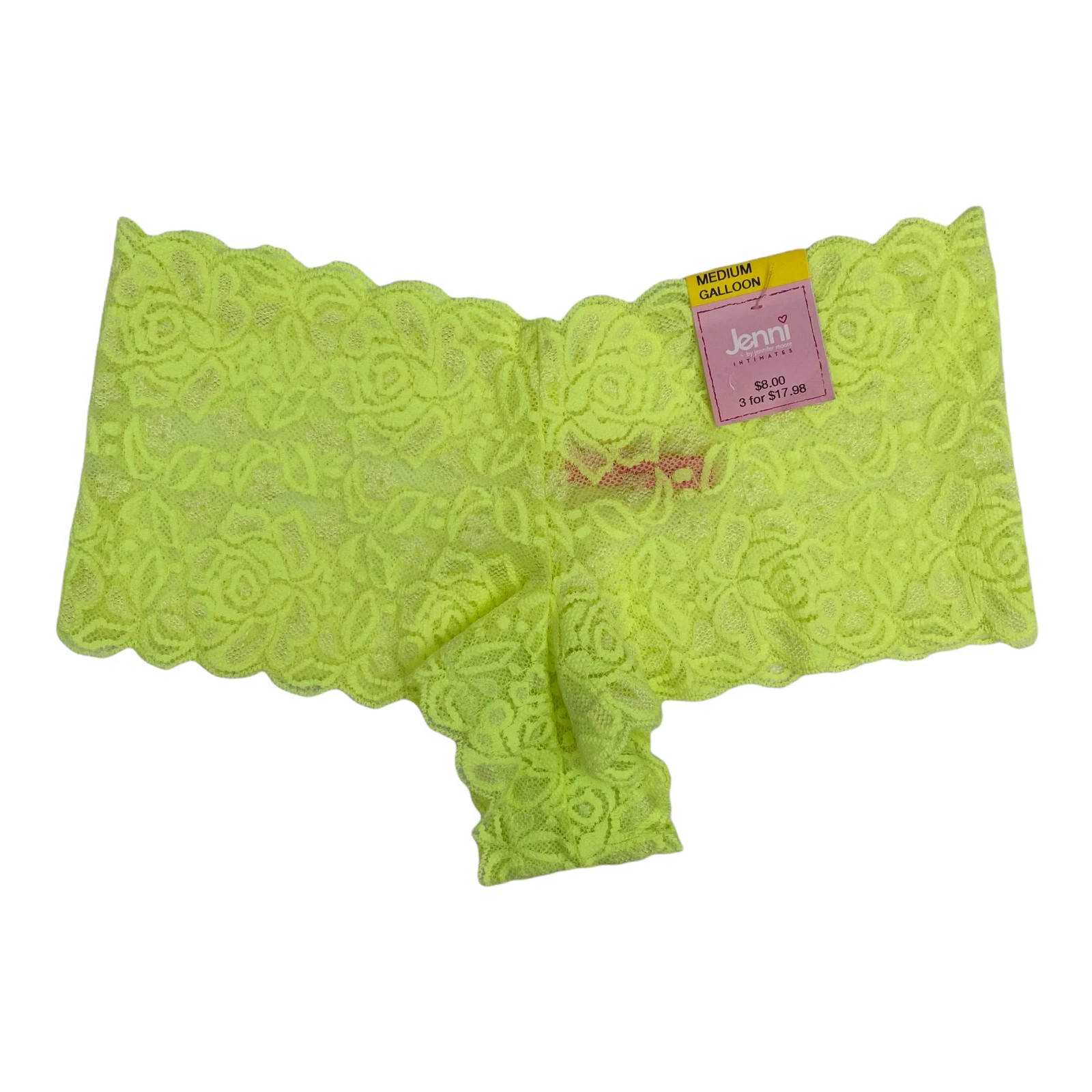 NWT Jenni by Jennifer Moore Juniors Lace Hipster (Lime, X-Large)