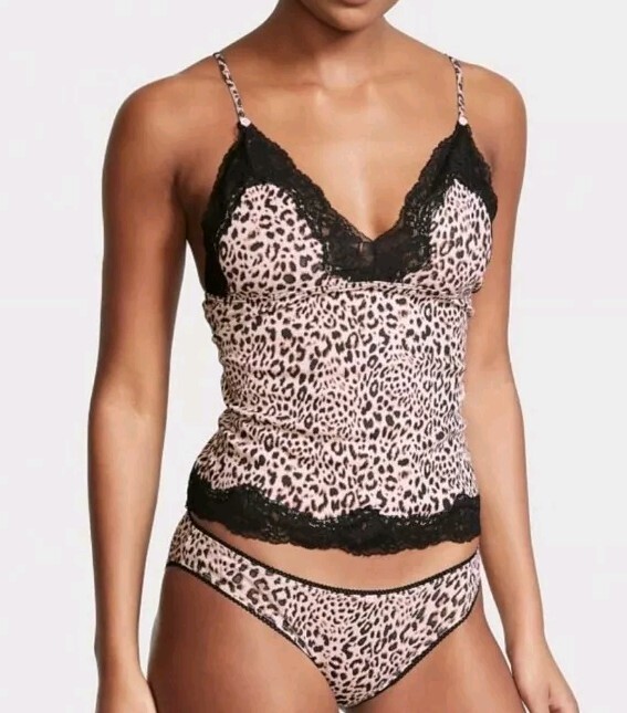 NEW! Victoria’s Secret Set 2 PC Cami Tank & Panty Leopard Print! Size M