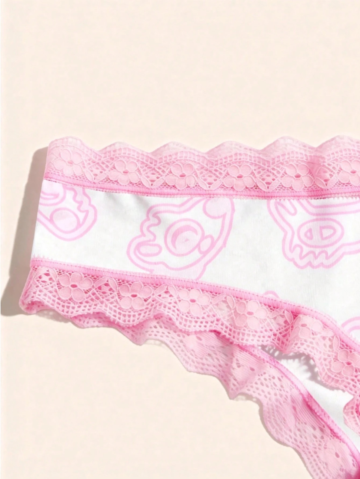 Women’s Polyester Kawaii Nature Pastel Deer Thong Cheeky Panties – Pack of 4