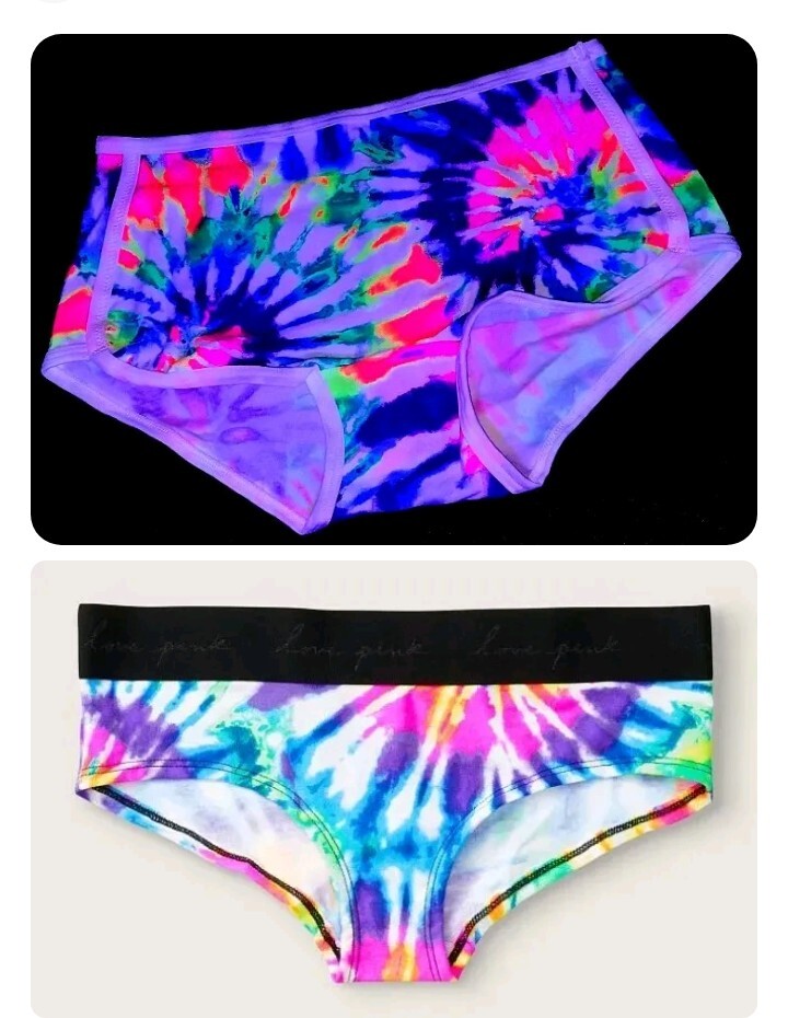 Victoria’s Secret PINK LOT OF 2 Neon Rainbow Logo Butterfly S M L XL XXL Panties