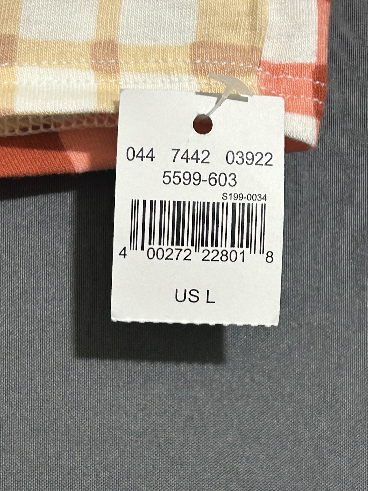 Aerie Cheeky Panty Size Large Pink Orange Red Gingham Pattern