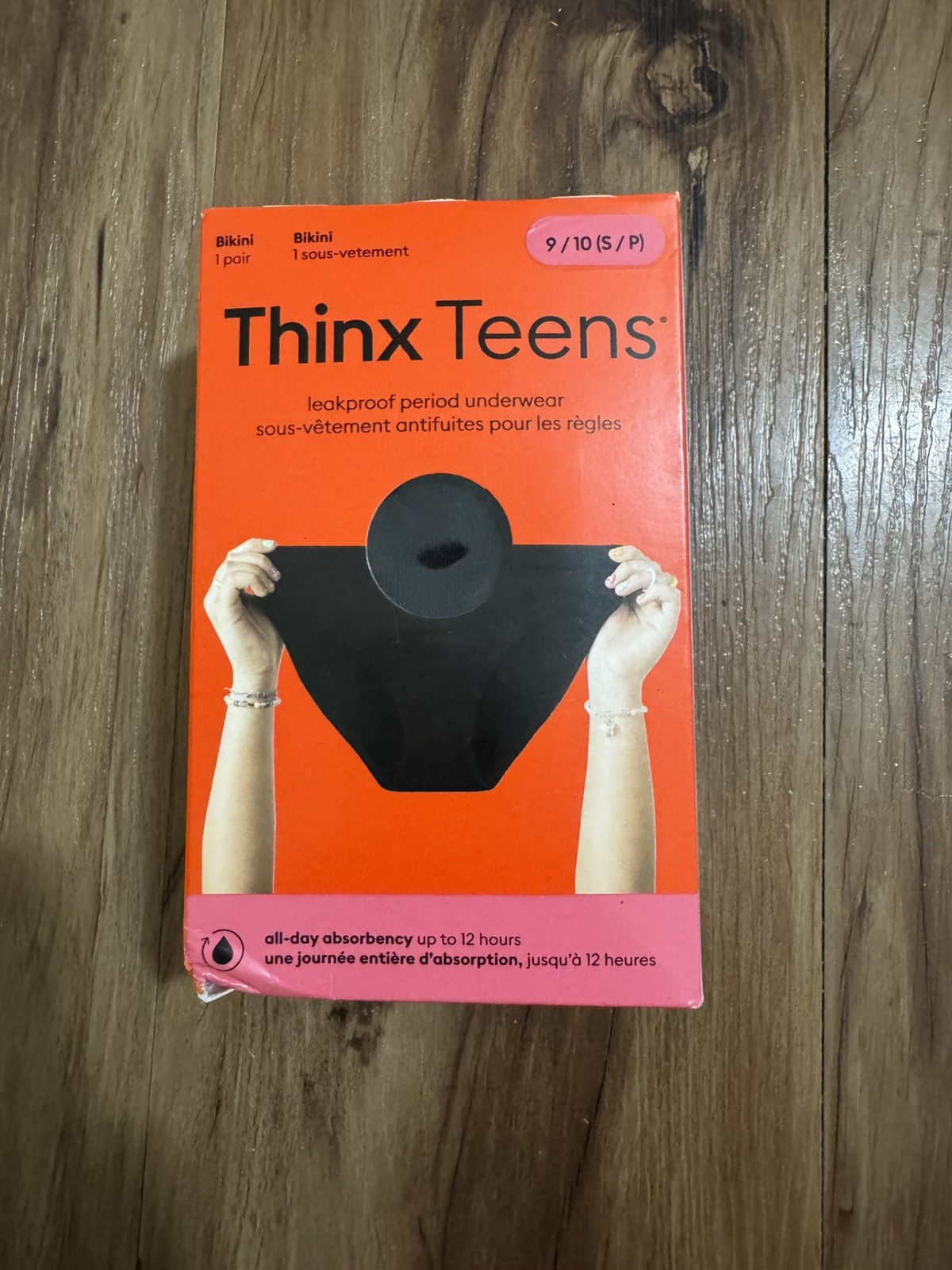 Thinx Teens Reusable Period Underwear Panties Black Super Absorption Small 9/10