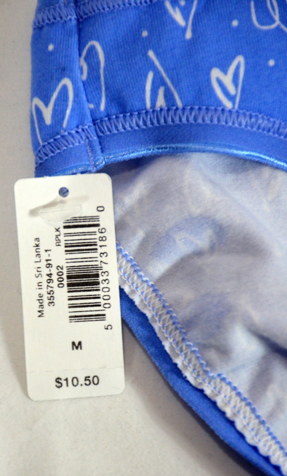 NWT M Love by Gap Stretch Cotton Blue Hearts Panty Panties Underwear #355817