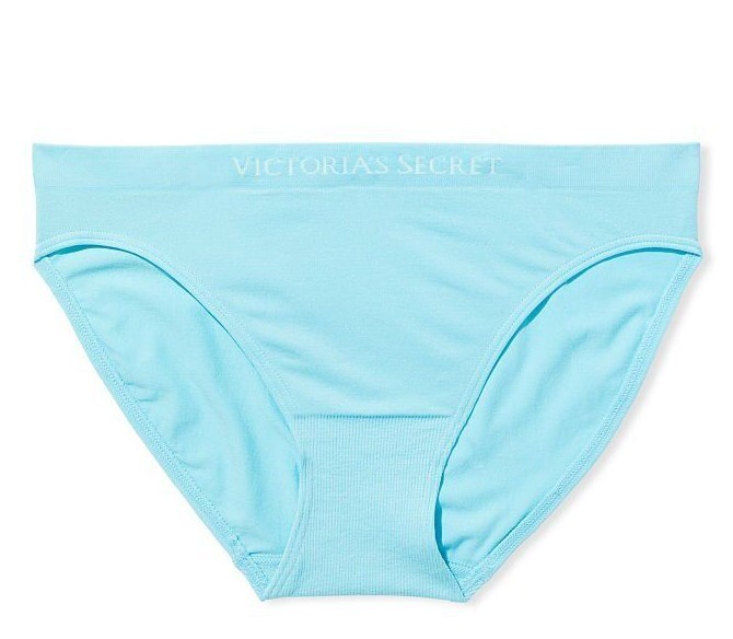 XL Artic Sky Celeste Turquoise Blue LOGO Seamless Victorias Secret Bikini Pantie