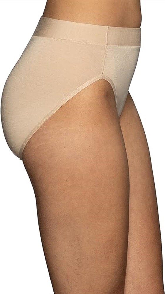 3 Pc Vanity Fair Beyond Comfort Hi-Cut Brief Modal 13250 Wht Blk Neutral 6 7 8 9