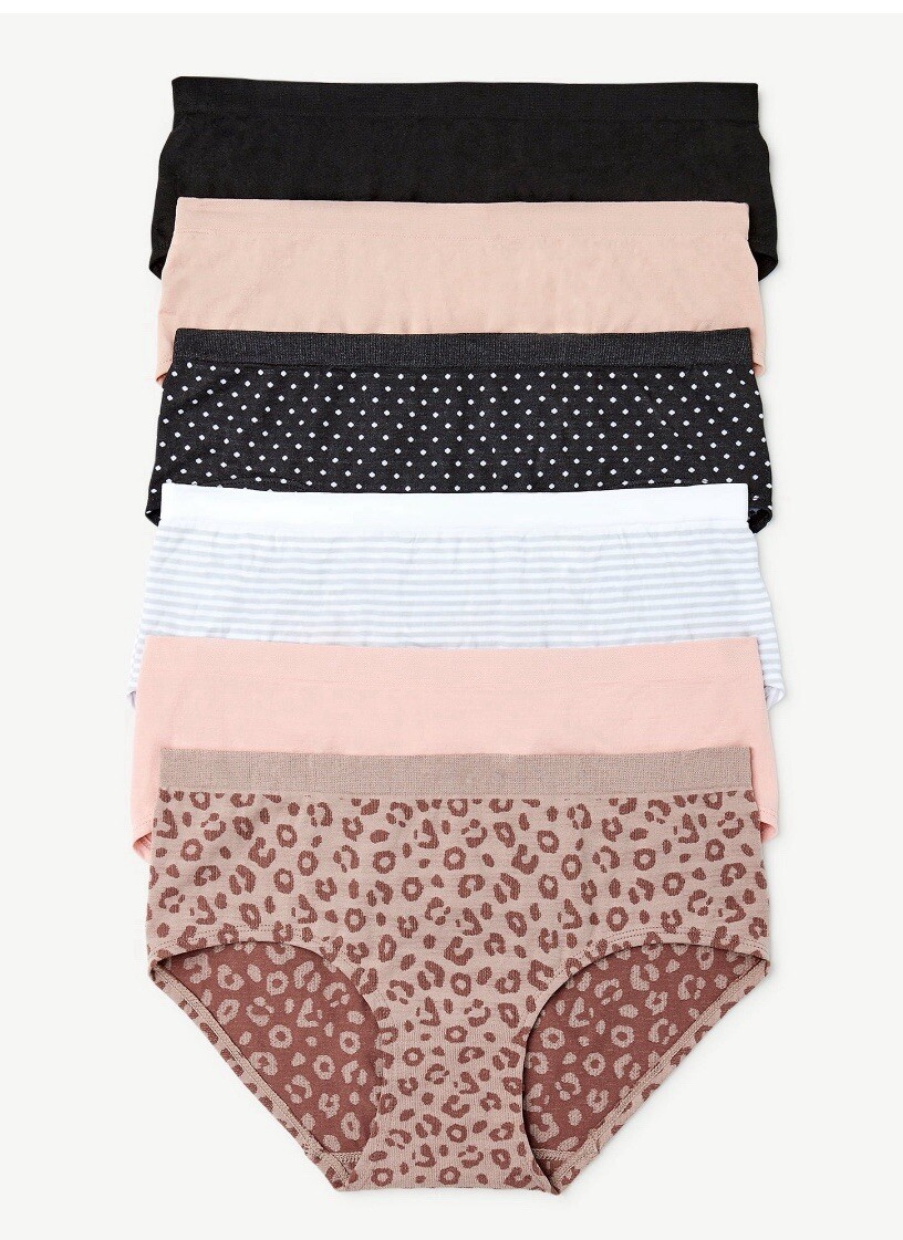 Joyspun Women’s Hipster Seamless NIP 6 Pair Size XS (0-2) Multicolor Cotton