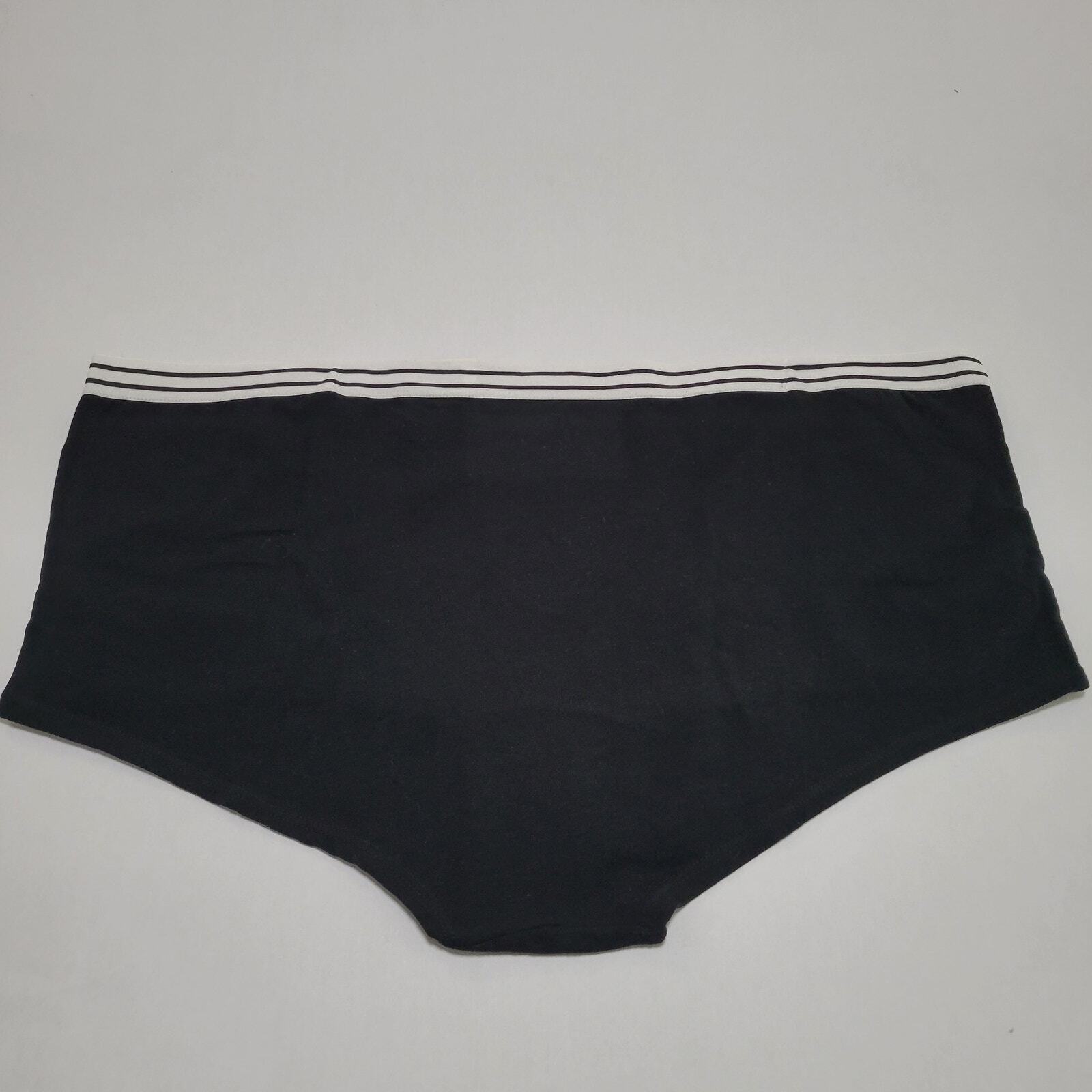 Jenni Women’s Boyshorts Underwear Boyfriend Black Stripe NWT Plus Size XXL
