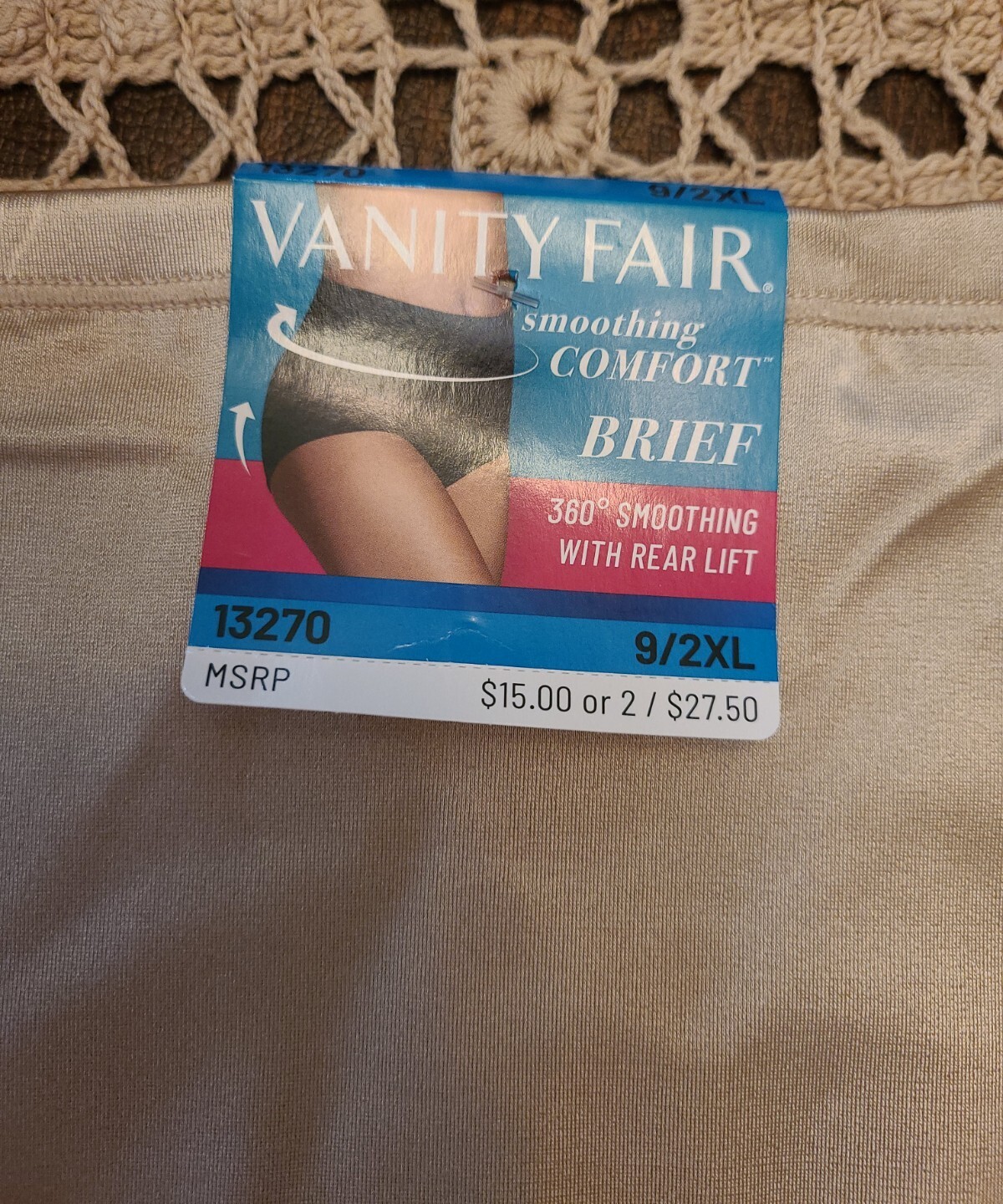 2XL VANITY FAIR 360* Smoothing Comfort Rear Lift Shaper Brief Panty NWT $15.00