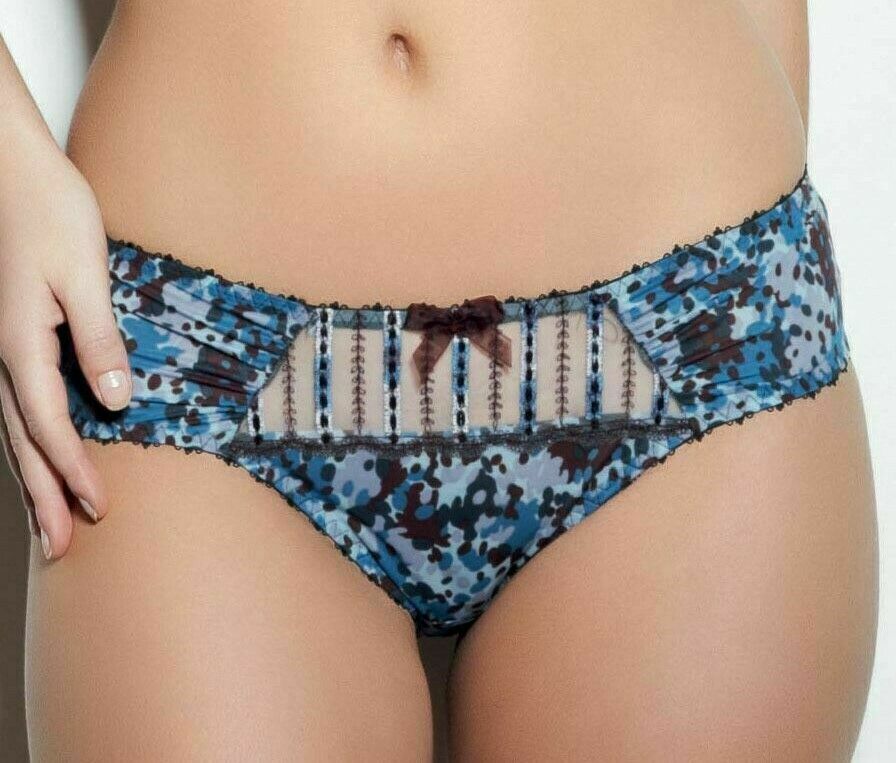 Freya Tara Thong Purple Blue Lace Mesh Size M 12 14 Knickers Lingerie 4607 New