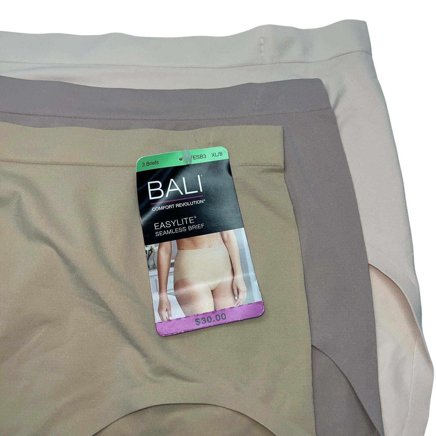 Bali Brief Panties Easylite Seamless Smooth Comfort Soft 3 Pair Underwear DFESB3